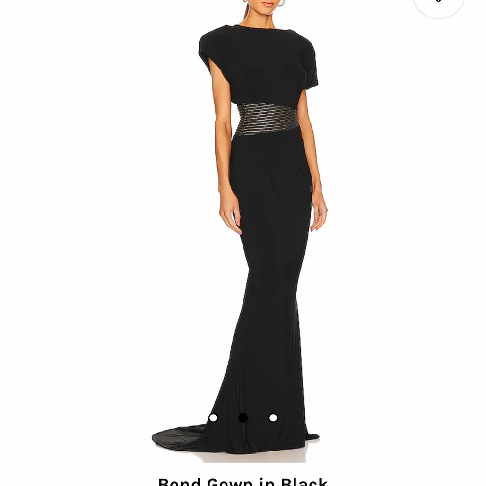 Zhivago Black Prom Gown with Metallic Waist